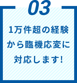 1万件超の経験から臨機応変に対応します!